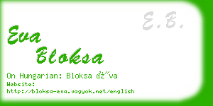 eva bloksa business card